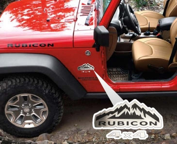 2007-2018 Jeep Wrangler JK - Rubicon 4X4 Badges 2Pc | Stainless Steel, Choose Finish-ACC-142012-corvette-store-online