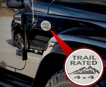 2007-2018 Jeep Wrangler JK - Trail Rated Badges 2Pc | Stainless Steel-ACC-142015-corvette-store-online