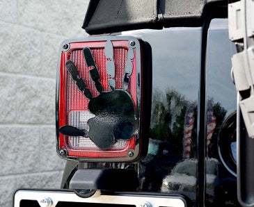 2007-2018 Jeep Wrangler JK/JKU - Wave Hand Tail Light Covers | Stainless Steel, Choose Finish-ACC-142100-corvette-store-online