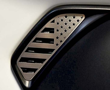 2018-2020 Jeep Wrangler JL/JLU - Side Vent Accents Flag w/Color Insert 2Pc | Stainless, Choose Color & Finish-ACC-142114-corvette-store-online