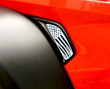 2018-2020 Jeep Wrangler JL/JLU - Side Vent Accents Battle Worn American Flag | Stainless, Choose Finish-ACC-142117-corvette-store-online