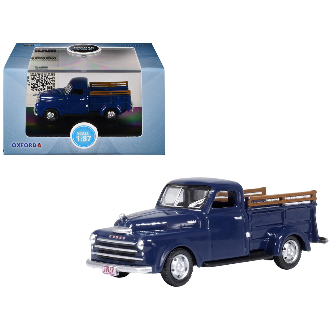 1948 Dodge B-1B Pickup Truck Waterway Blue 1/87 (HO) Scale Diecast Model Car