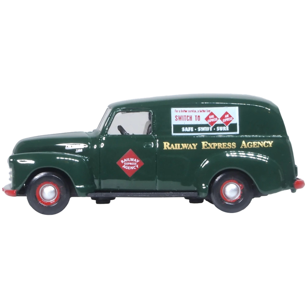 1950 Chevrolet Panel Van "Railway Express Agency" Dark Green 1/87 (HO) Scale Diecast Model Car