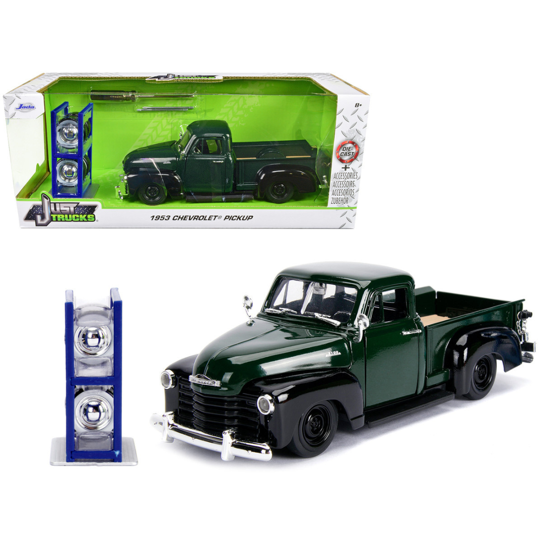 1952-chevrolet-coe-pickup-truck-with-wonder-woman-figure-1-24-diecast-model-car