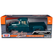 1957-chevrolet-3100-stepside-truck-teal-metallic-1-24-diecast-model-car-by-motormax