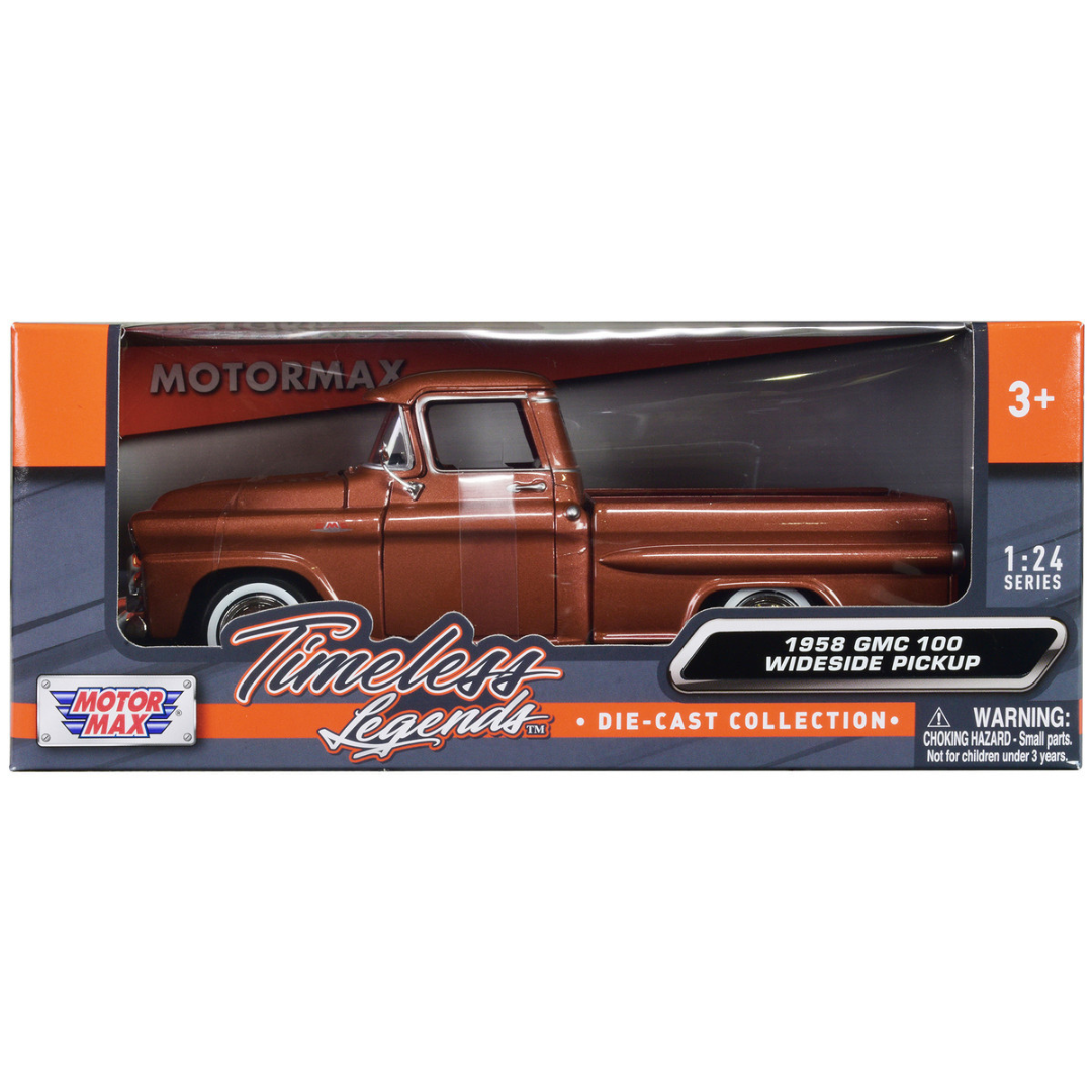 1958 GMC 100 Wideside Pickup Truck Brown Metallic "Timeless Legends" 1/24 Diecast Model Car