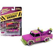 1965-chevrolet-tow-truck-65-random-acts-of-violets-purple-demolition-derby-1-64-diecast