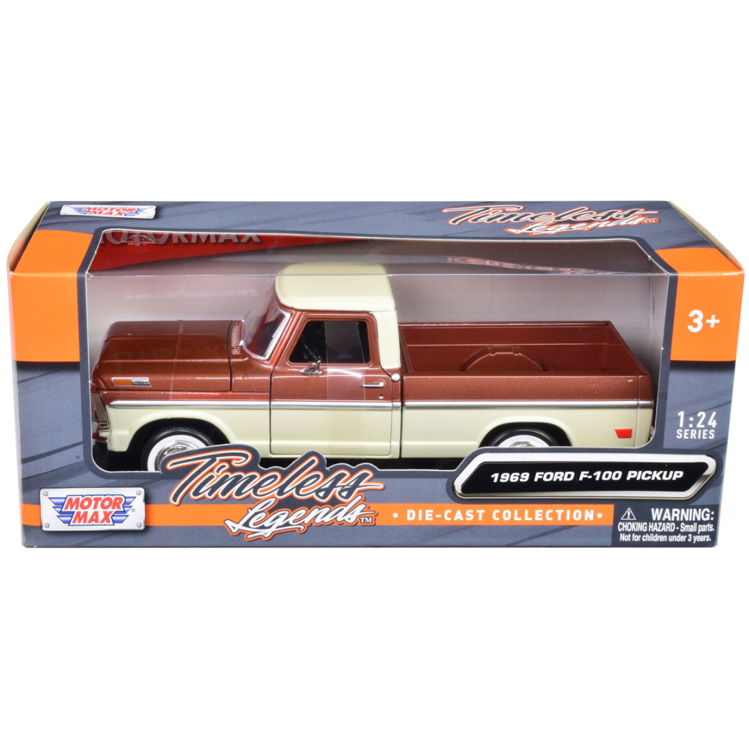 1969-ford-f-100-pickup-truck-brown-metallic-1-24-diecast-model-car-by-motormax