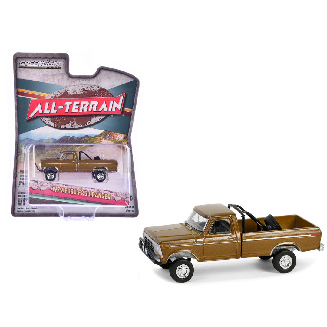 1979 Ford F250 Ranger Pickup Truck Gold Metallic "All Terrain" Series 16 1/64 Diecast Model Car