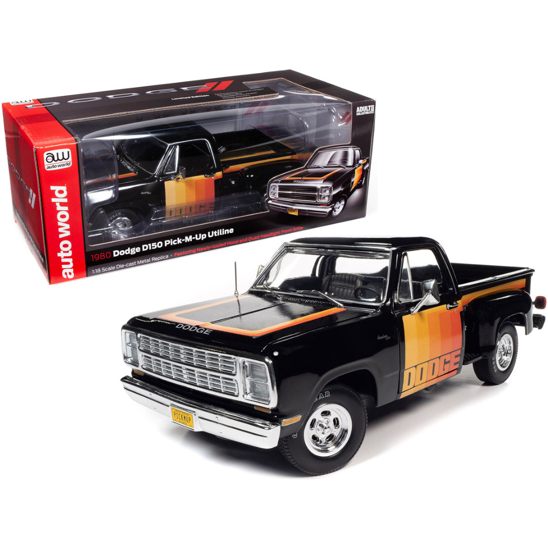 1980-dodge-d150-pick-m-up-utiline-pickup-truck-1-18-diecast-model-car-by-auto-world