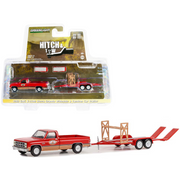 1982-gmc-k-2500-sierra-grande-wideside-pickup-truck-with-tandem-car-trailer-1-64-diecast-model-car-by-greenlight