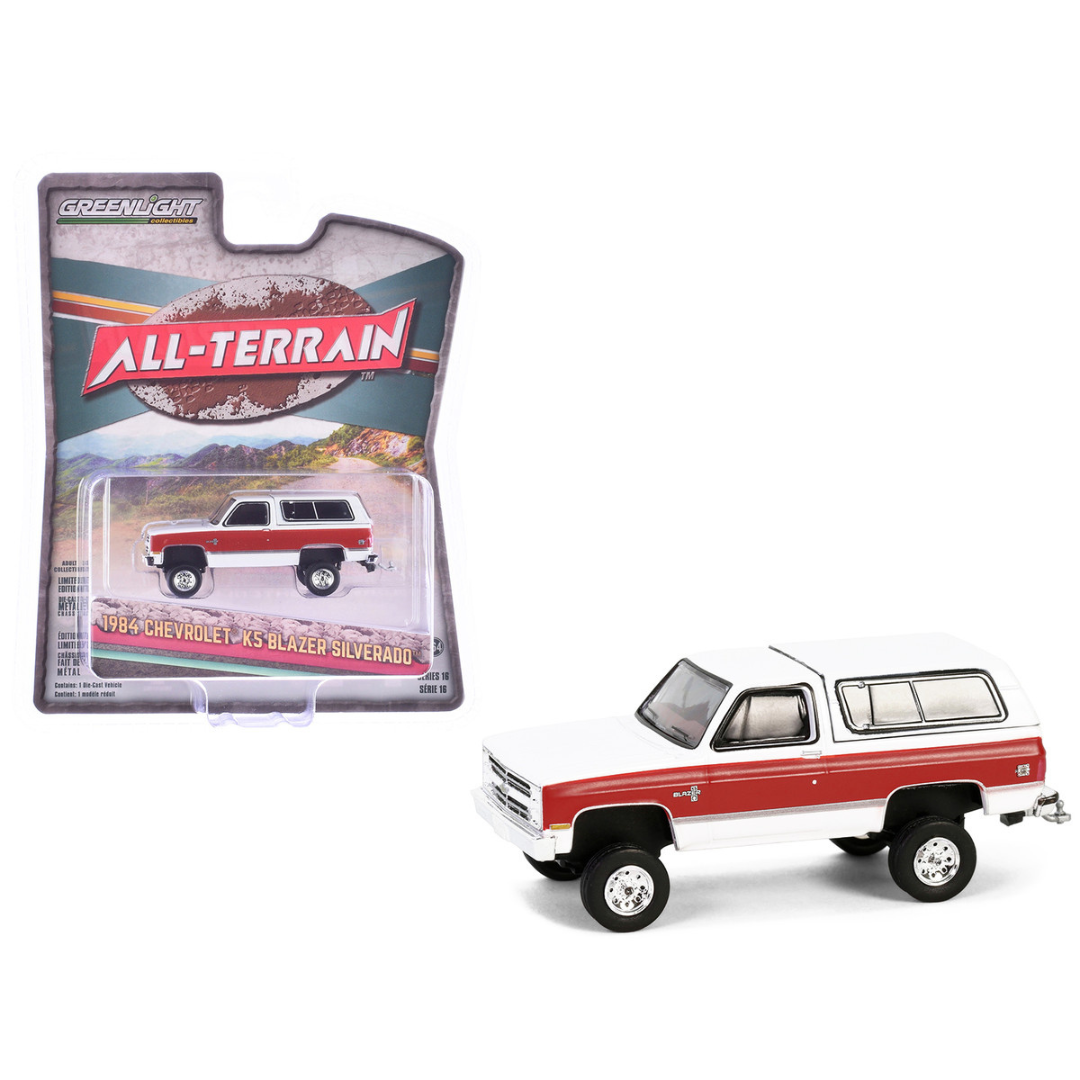 1984 Chevrolet K5 Blazer Silverado Frost White and Apple Red "All Terrain" Series 16 1/64 Diecast Model Car