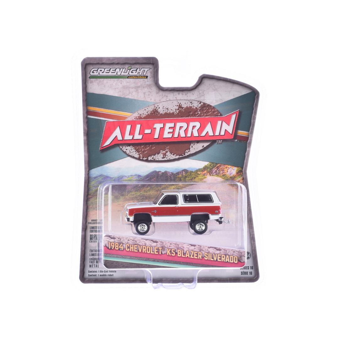 1984 Chevrolet K5 Blazer Silverado Frost White and Apple Red "All Terrain" Series 16 1/64 Diecast Model Car