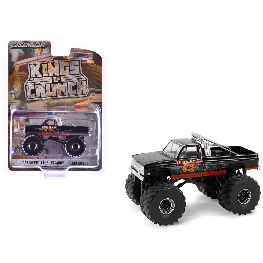 1987 Chevrolet Silverado Monster Truck Black "Black Knight" "Kings of Crunch" Series 15 1/64 Diecast Model Car