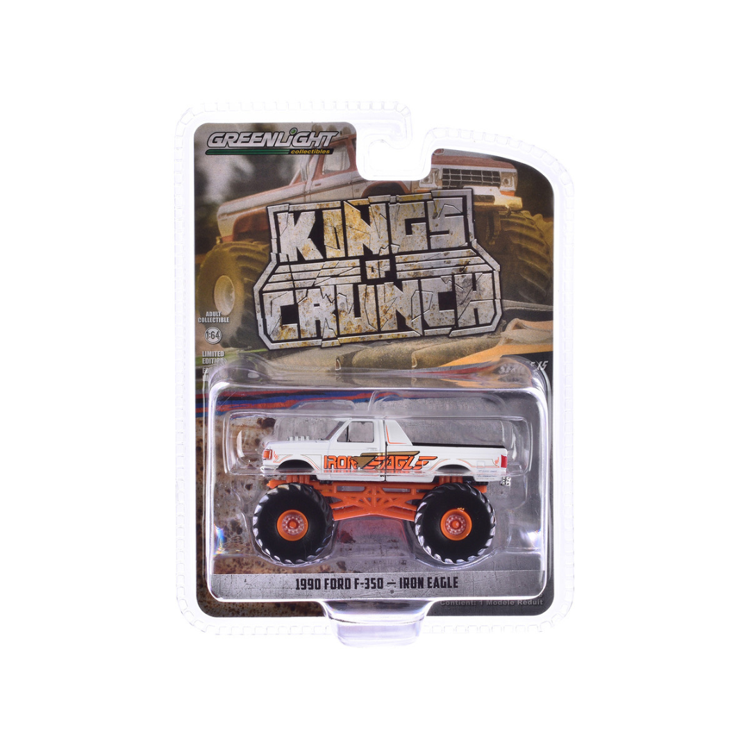 1990 Ford F-350 Monster Truck White "Iron Eagle" "Kings of Crunch" Series 15 1/64 Diecast Model Car