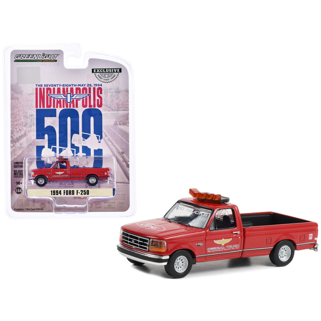 1994-ford-f-250-pickup-truck-red-78th-annual-indianapolis-500-mile-race-official-truck-hobby-exclusive-series-1-64-diecast-model-car