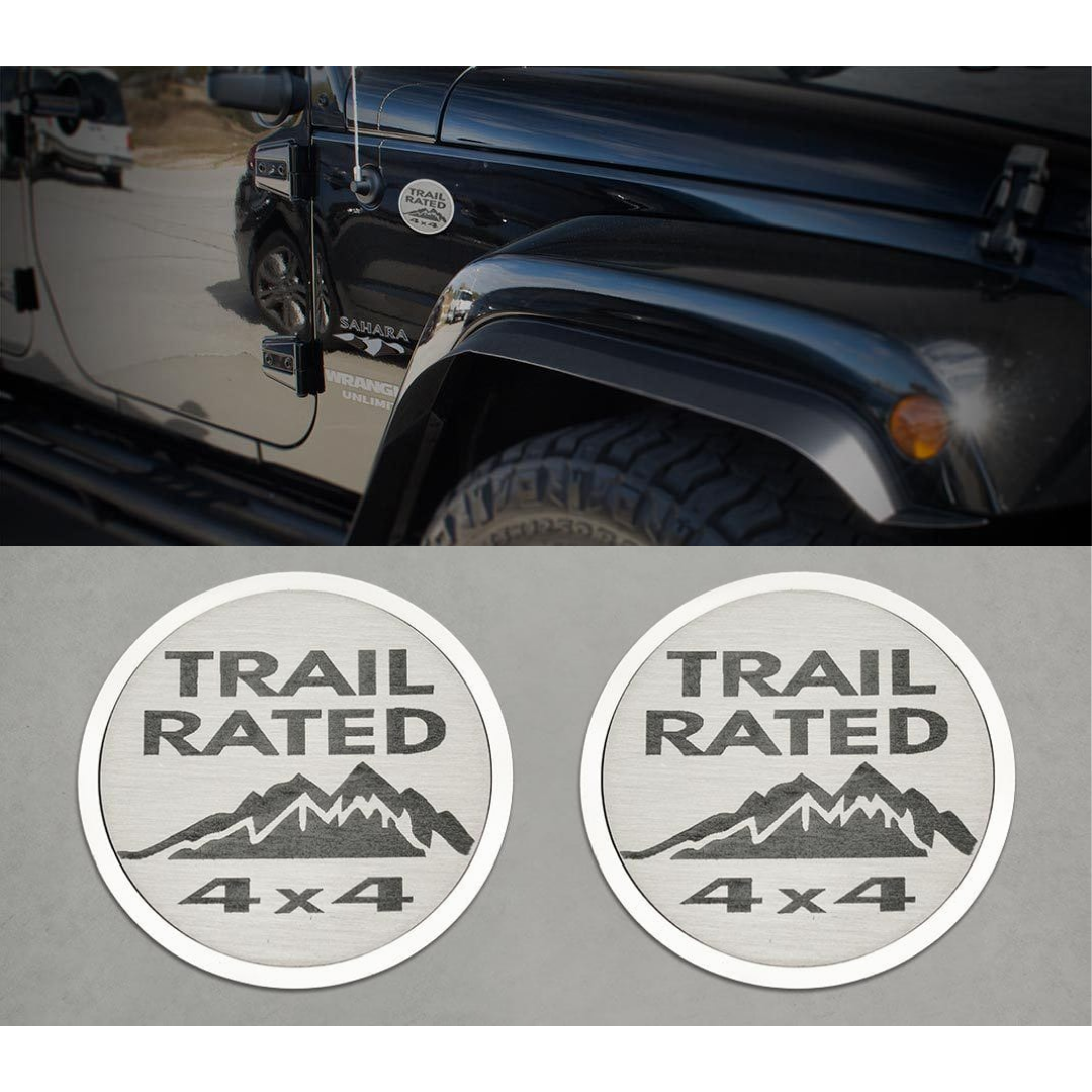 2007-2018 Jeep Wrangler JK - Trail Rated Badges 2Pc | Stainless Steel