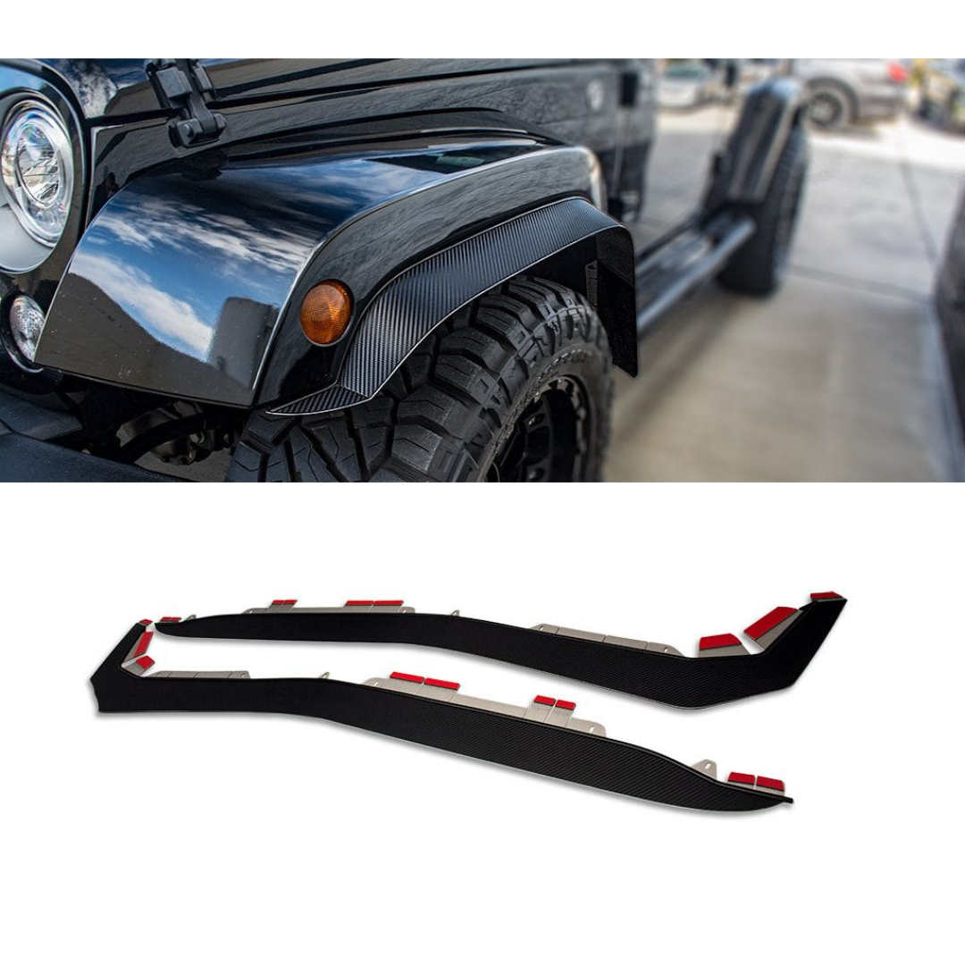 2007-2018 Jeep Wrangler JK/JKU - Tactical Fender Flares | Carbon Fiber Wrapped Stainless