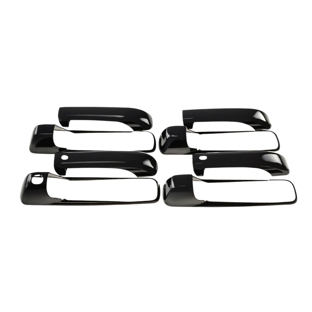 2013-2018 Ram 1500/2500/3500, 19-23 Ram 1500 Classic W/ or W/O Smart Key 10 PCS Gloss Black Snap-on W/Tape Patented Door Handle Cover