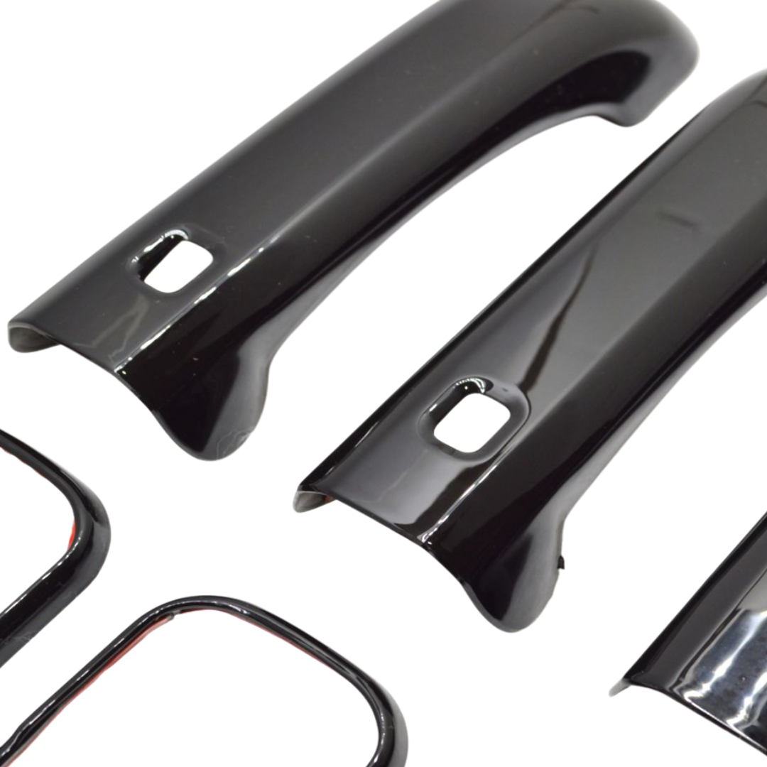 2013-2018 Ram 1500/2500/3500, 19-23 Ram 1500 Classic W/ or W/O Smart Key 10 PCS Gloss Black Snap-on W/Tape Patented Door Handle Cover