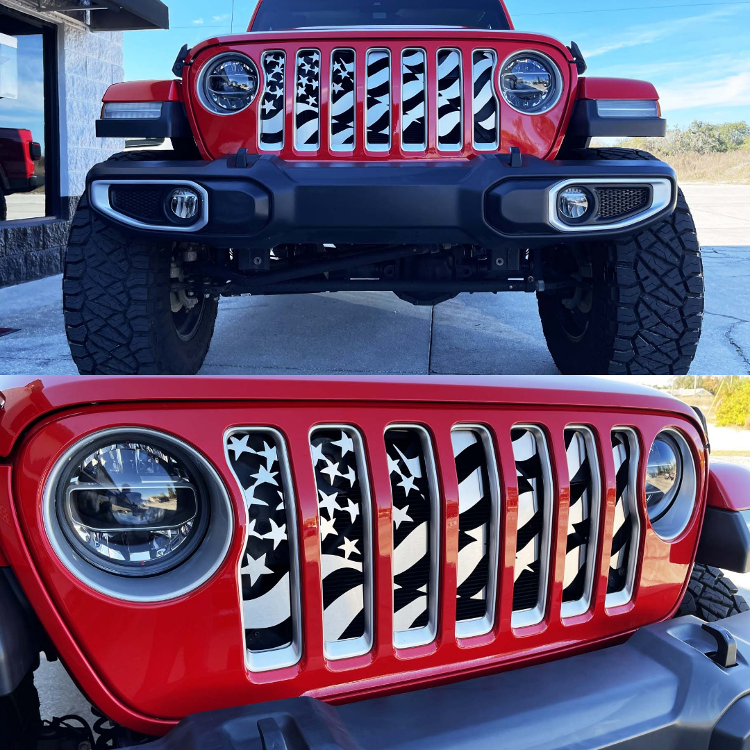 2018-2023 Jeep Wrangler JL & 2018-2023 Jeep Gladiator - Star Spangled Grille | Stainless Steel