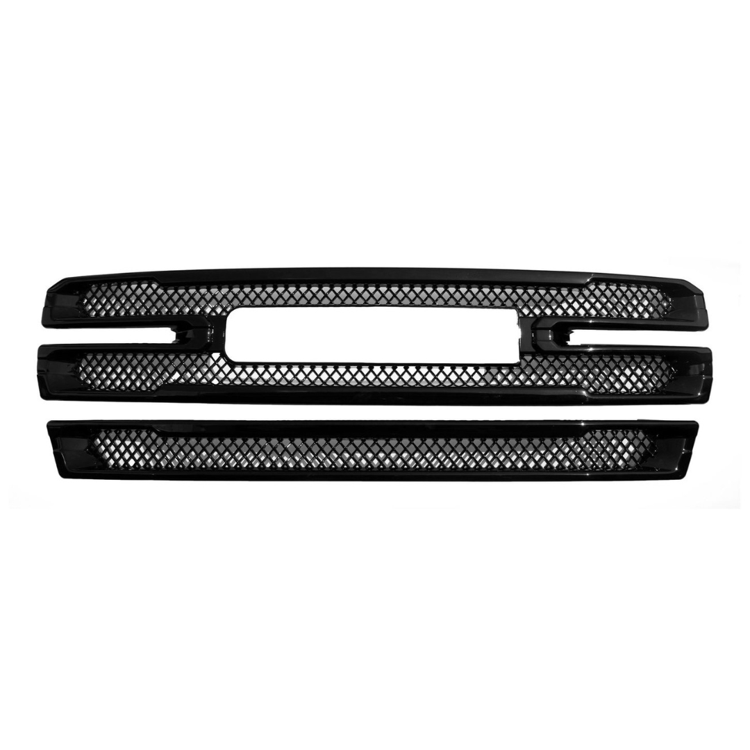 2019-2021 GMC Sierra 1500 AT4/SLT 2 PCS Gloss Black Tape-on Patented Grille Overlay