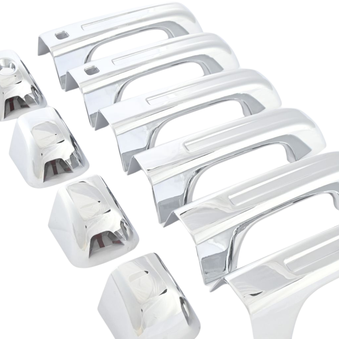 2019-2024 Ram 1500 (Not for Classic) W/ or W/O Smart Key 10 PCS Chrome Snap-on W/Tape Patented Door Handle Cover