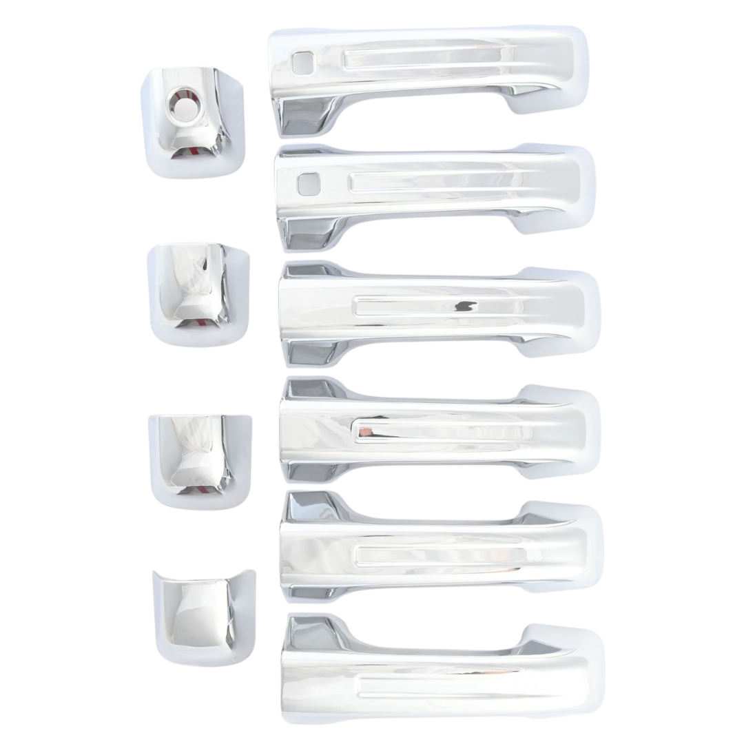 2019-2024 Ram 1500 (Not for Classic) W/ or W/O Smart Key 10 PCS Chrome Snap-on W/Tape Patented Door Handle Cover