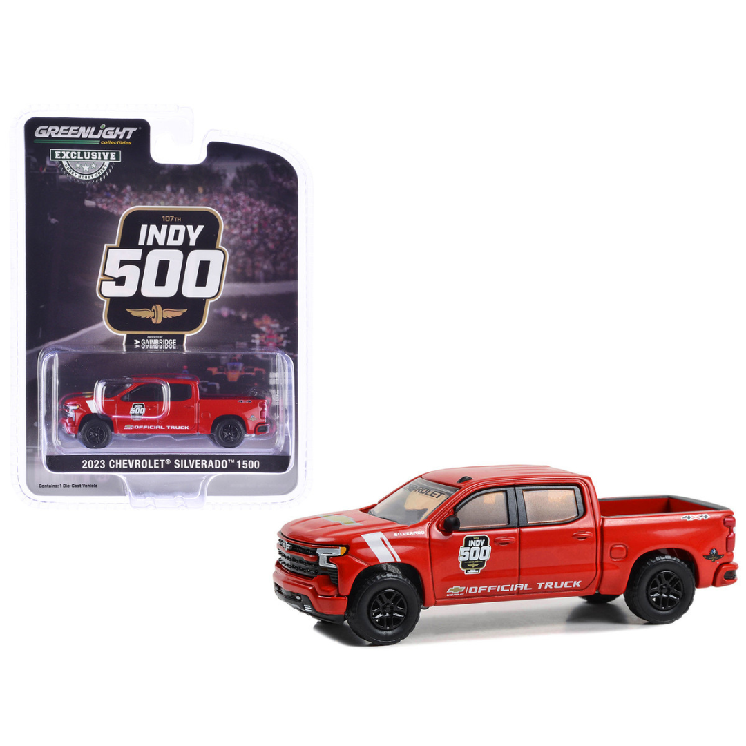 2023 Chevrolet Silverado 1500 Pickup Truck "107th Running of the Indianapolis 500 Official Truck" Red "Hobby Exclusive" Series 1/64 Diecast Model Car