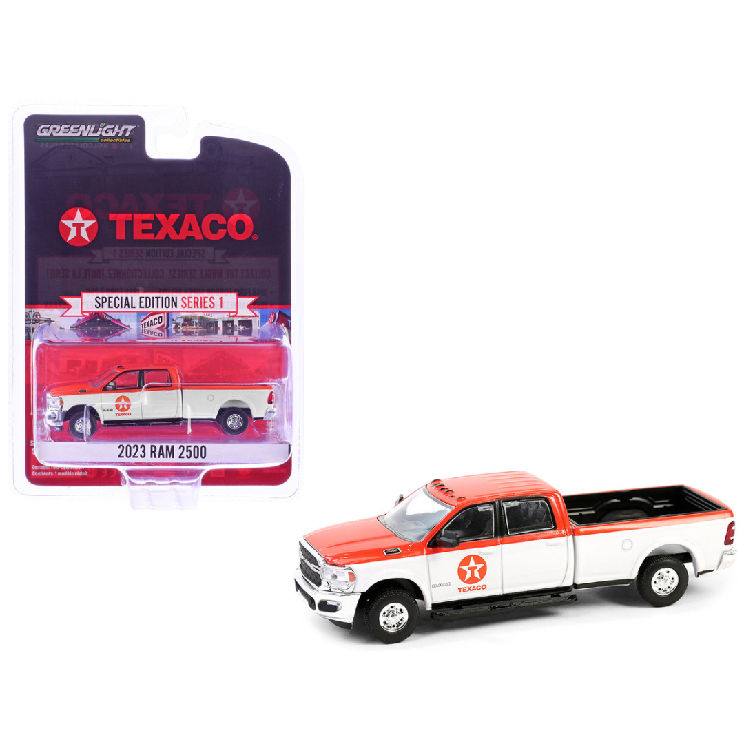 2023 Ram 2500 Pickup Truck "Texaco" Orange and White "Texaco Special Edition" Series 1 1/64 Diecast Model Car