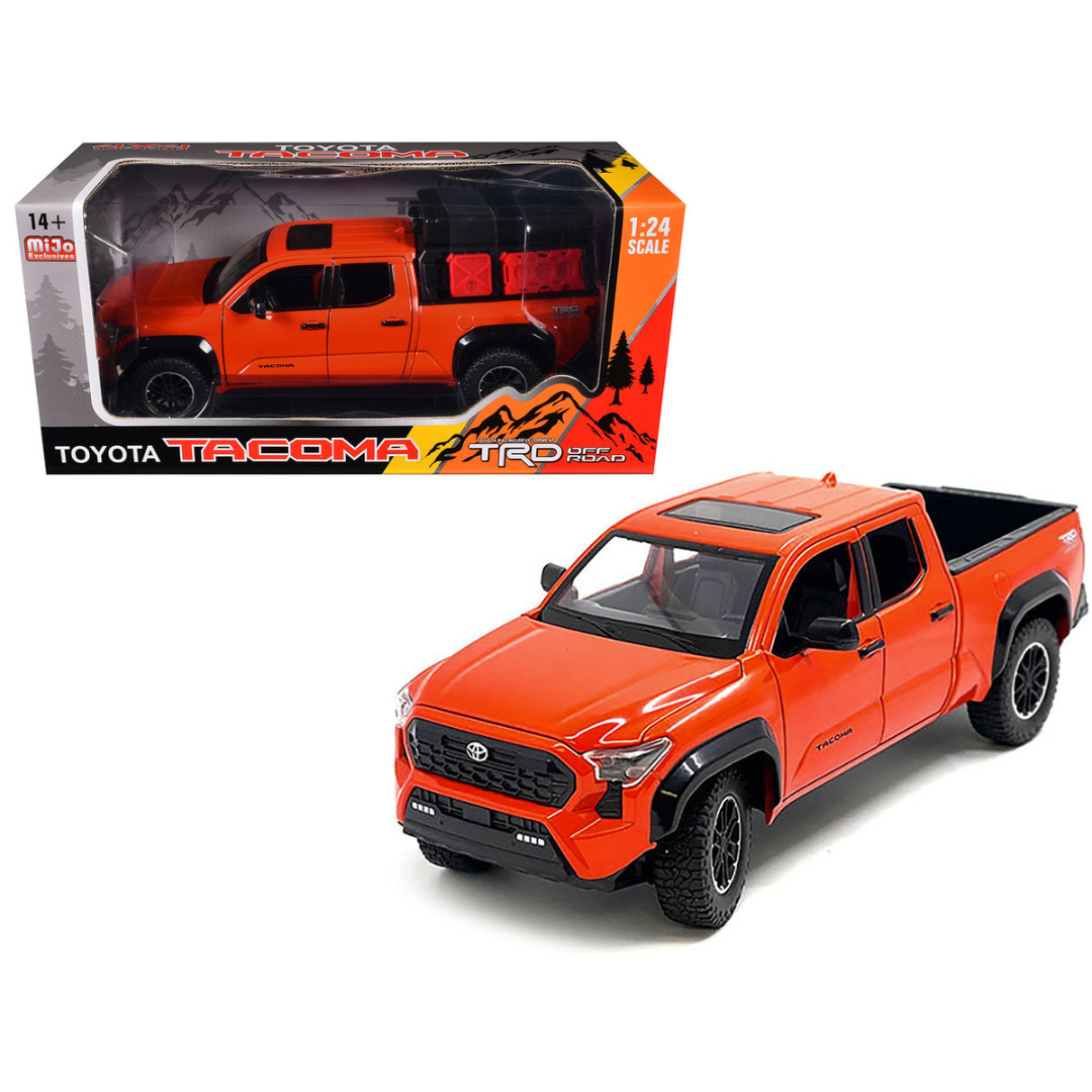 2024 Toyota Tacoma TRD Off-Road Edition Pickup Truck Octane Orange with Bed Camper 1/24 Diecast Model Car