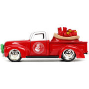 41-ford-pickup-truck-and-57-chevy-bel-air-with-santa-figure-1-32-diecast-model-cars