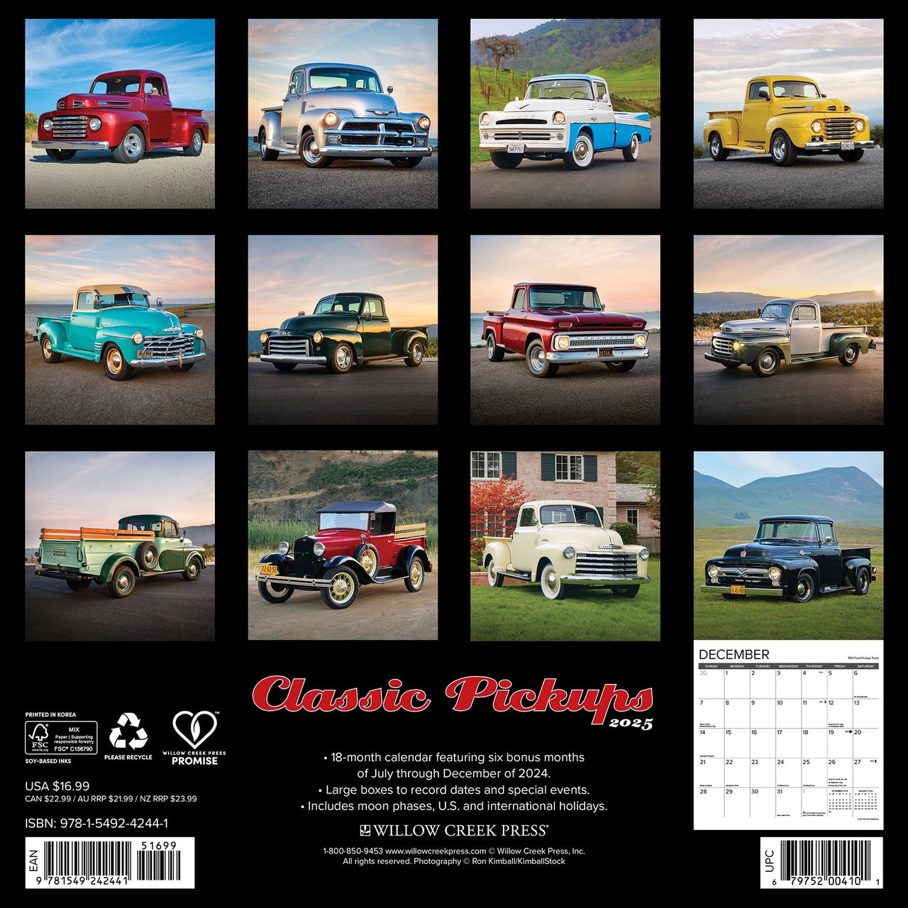 Classic Pickups 2025 Wall Calendar