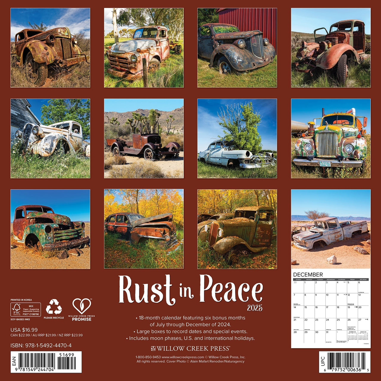 Rust in Peace 2025 Wall Calendar