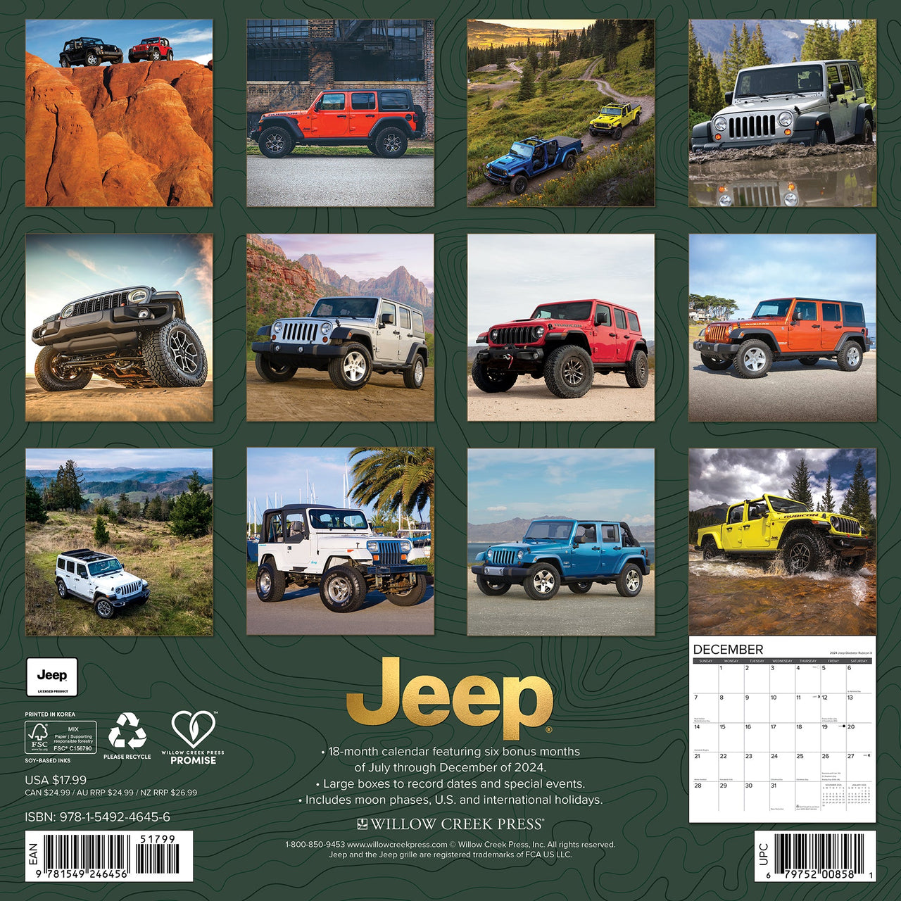 Jeep 2025 Wall Calendar