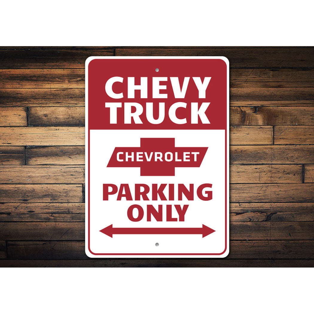 chevy-truck-parking-only-aluminum-sign