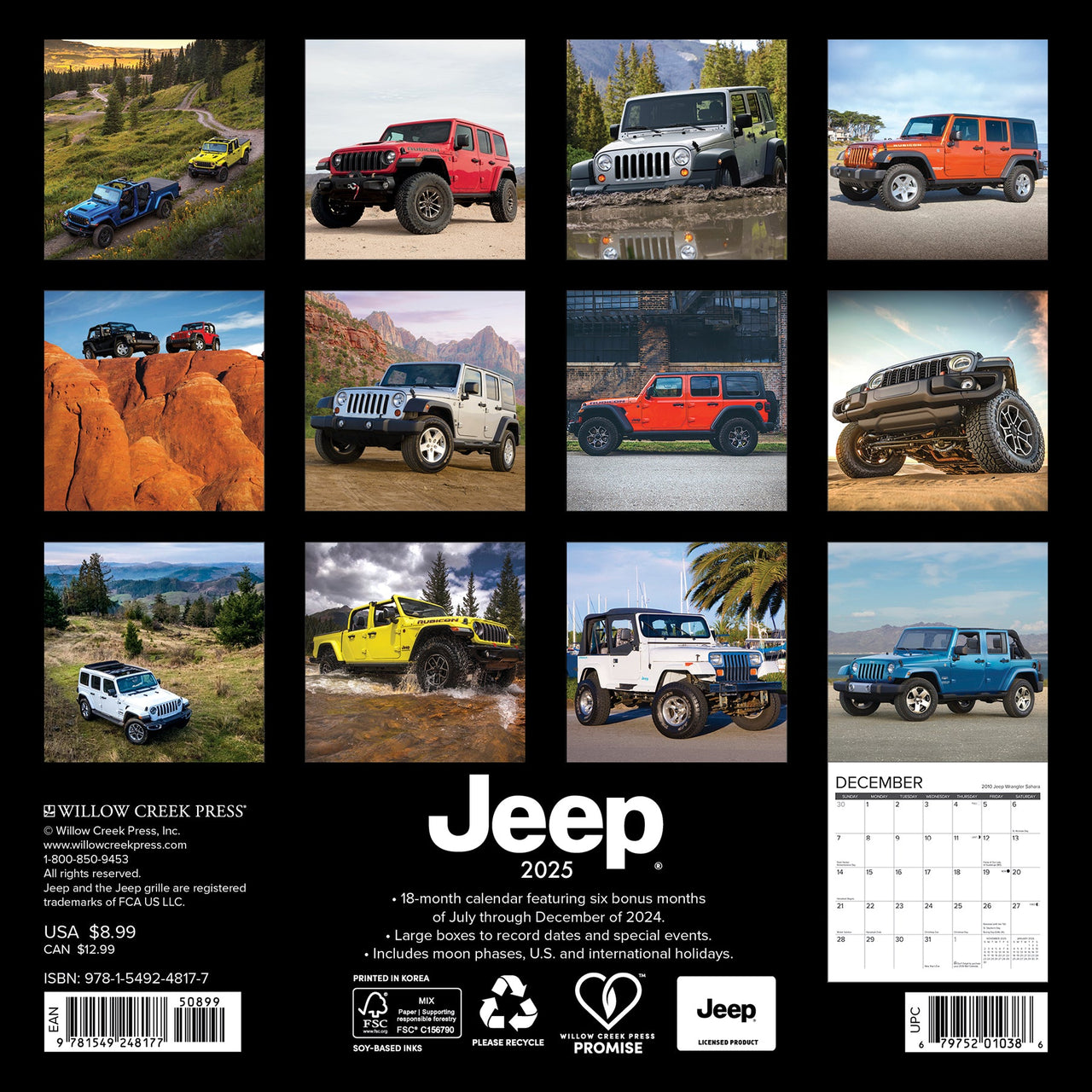 Jeep Mini Wall Calendar