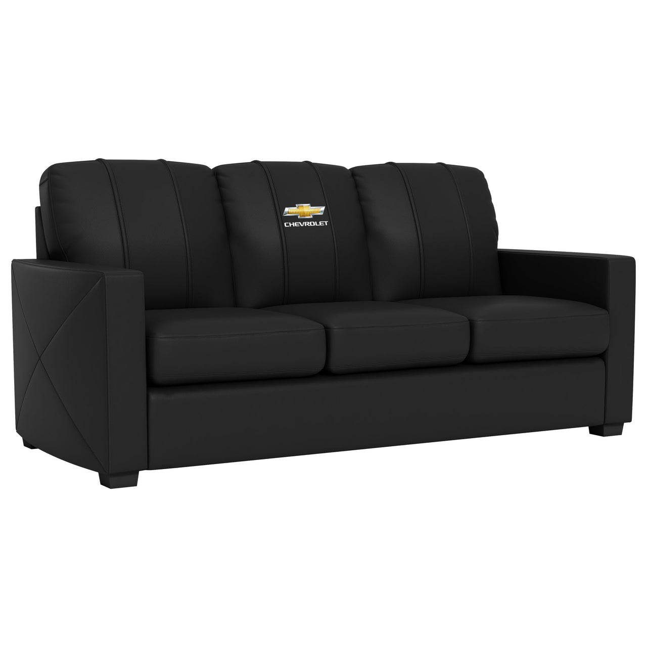 Silver Sofa with Chevrolet Primary Logo