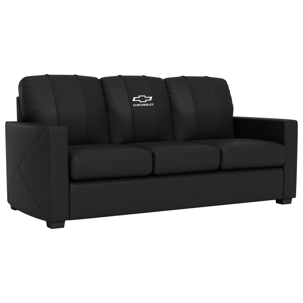 Silver Sofa with Chevrolet Alternate Logo