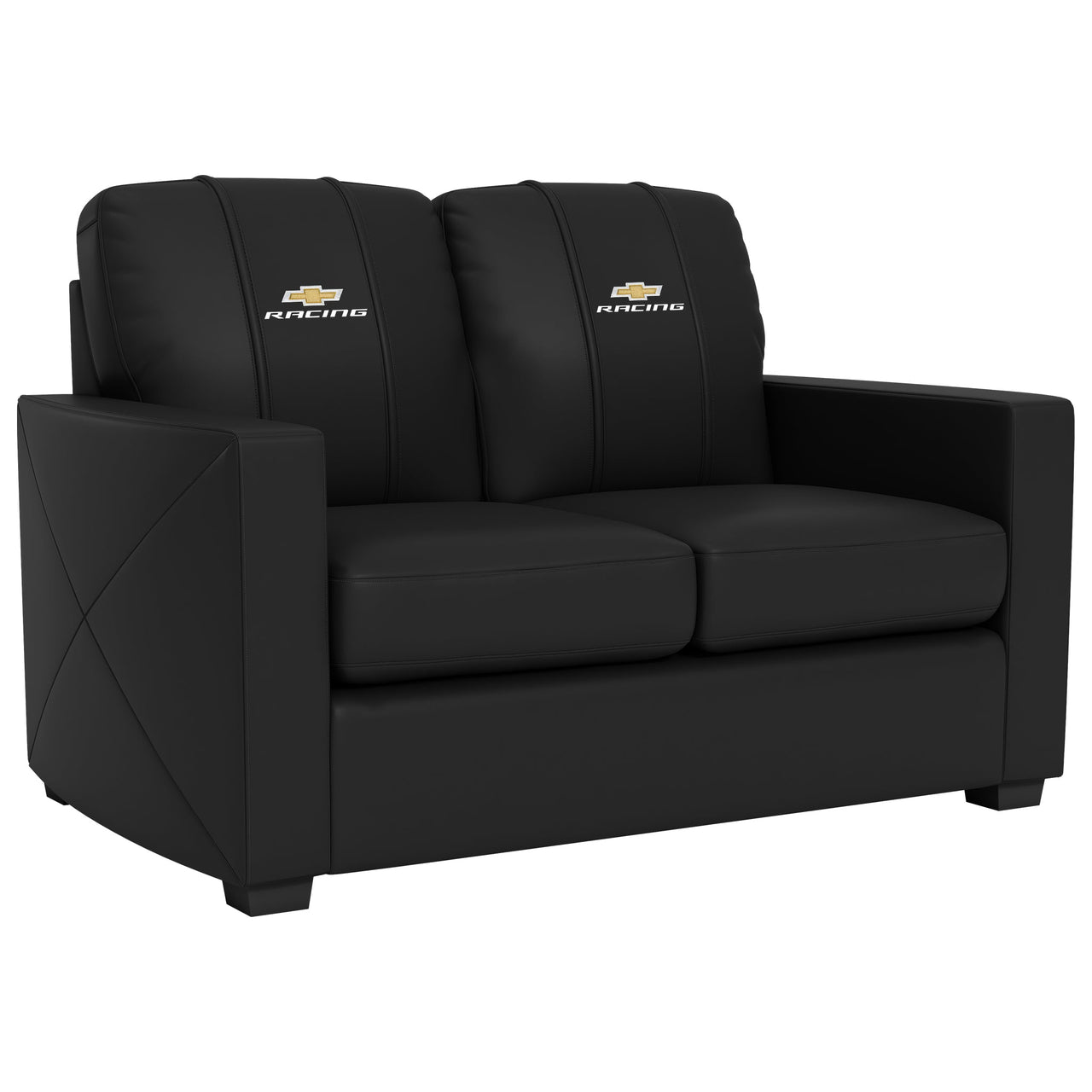 Silver Loveseat with Chevy Racing Logo