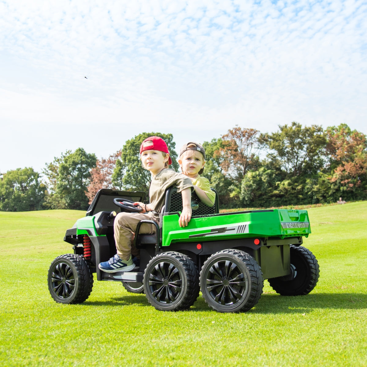 24v-6-wheeler-freddo-tractor-trailer-2-seater-ride-on-with-dump-cart-and-parental-remote