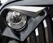 2007-2018 Jeep Wrangler JK w/Gladiator Grille - Eyebrow Kit | Polished Stainless Steel, LED option available-ACC-142038-corvette-store-online