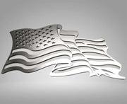 Flowing American Flag Emblem 1Pc | Stainless Steel, Choose Finish/Color Line Style-ACC-142057-corvette-store-online