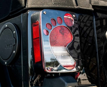 2007-2018 Jeep Wrangler JK/JKU - Footprint Tail Light Covers | Stainless Steel, Choose Finish-ACC-142102-corvette-store-online