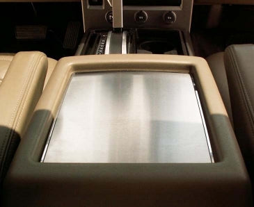 2003-2007 Hummer H2 - Center Console Box Plate | Brushed Stainless w/Polished Ring-ACC-491001-corvette-store-online