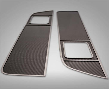 2009-2014 F-150/Raptor - Front Door Inserts Carbon Fiber 6Pc Kit | Stainless Steel/Carbon Fiber-ACC-771034-corvette-store-online