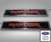 2017-2020 Ford Raptor - Illuminated "Raptor" Front Door Sills Carbon Fiber 2Pc | Choose LED Color-ACC-771053-YLWL-corvette-store-online