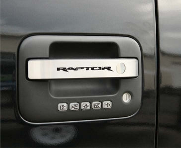 2010-2014 Ford Raptor - Door Handle Pull Plates 8Pc | Brushed Stainless Steel-ACC-772006-corvette-store-online