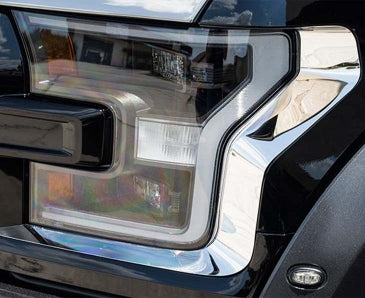 2017-2018 Ford Raptor - Headlight Trim | Stainless Steel, Choose Finish-ACC-772053-corvette-store-online