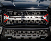 2017-2018 Ford Raptor - Center Grille RAPTOR Logo with Claw Slash | Stainless Steel, Optional Lighting Kit-ACC-772074-corvette-store-online